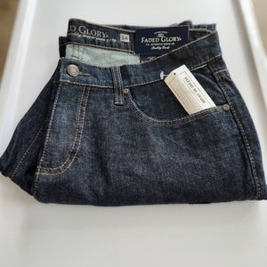 NWT Faded Glory Straight Leg Jeans Size 14 Average Blue Denim